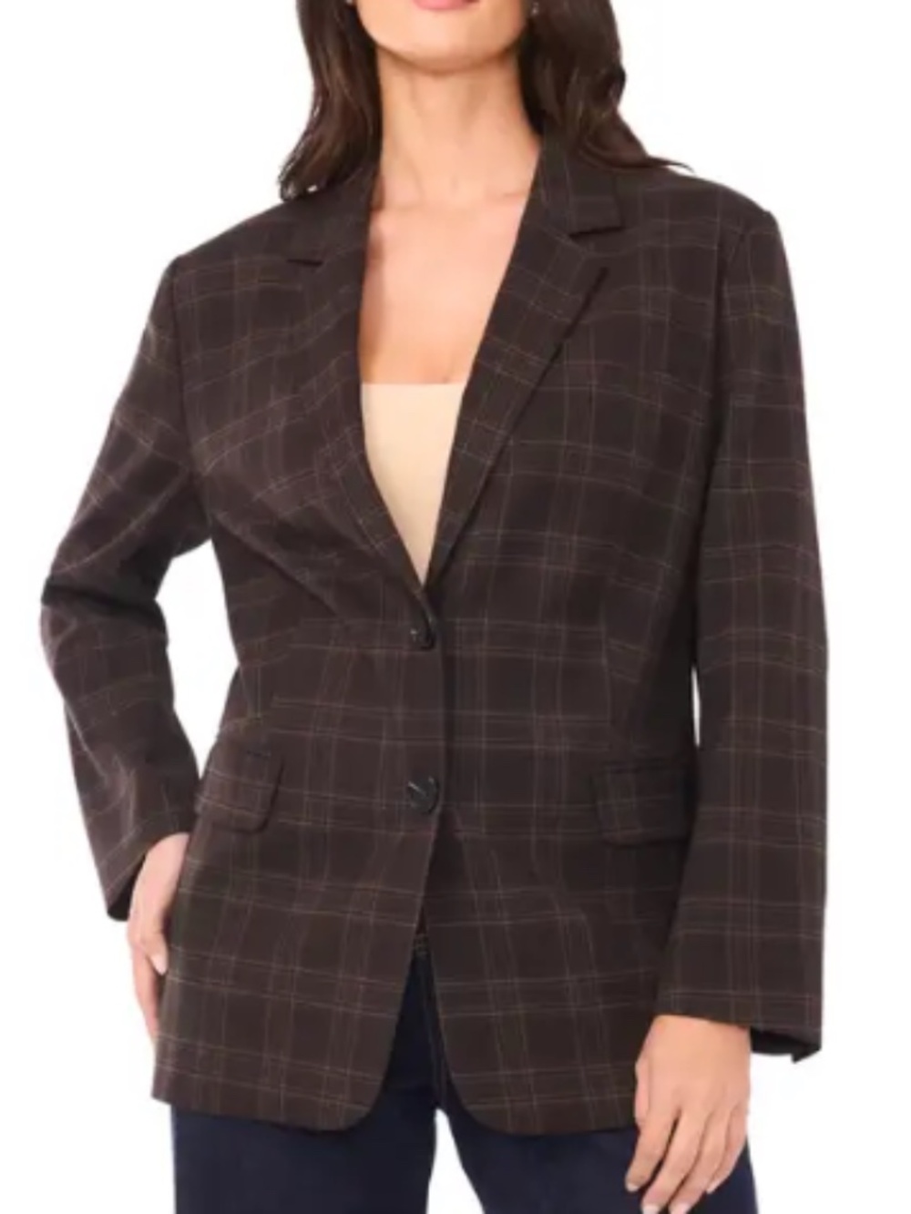 Vince Camuto Windowpane Plaid Blazer